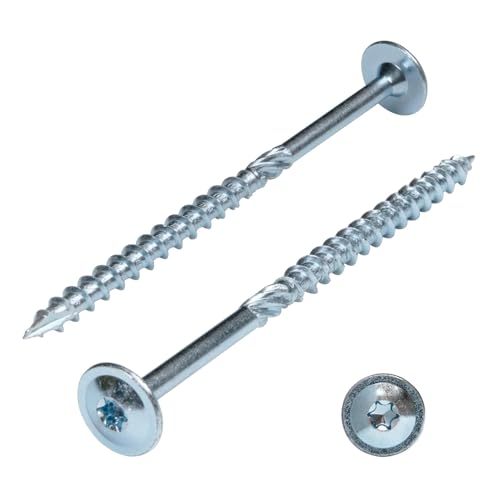 PARCO Tellerkopfschrauben 8,0x100 mm, 50 Stück TX40 Verzinkt, CUT-Spitze, Holzbauschrauben für Konstruktionen, German Quality mit ETA Zulassung von PARCO
