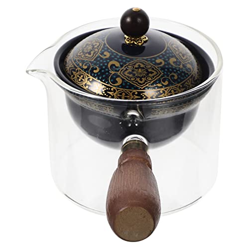 Keramik-Teekanne Rotierender Teebereiter 360 Grad Rotation Kungfu Fu Teekanne Vintage Chinesischer Teespender Seitengriff Teekanne Teekessel mit Glasbecher von PAREKS
