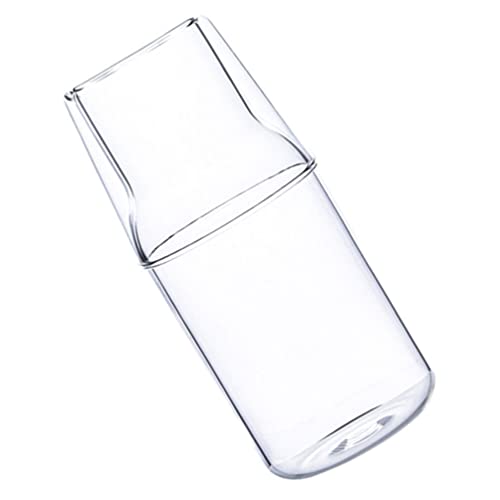 Nachttisch Wasserkaraffen Set mit Tumbler Glas Mundwasser Dekanter Flasche Klarwasser Krug Nacht Wasserkaraffen Tee Kaffee Wasserkocher für Schlafzimmer klare Wasserflaschen von PAREKS