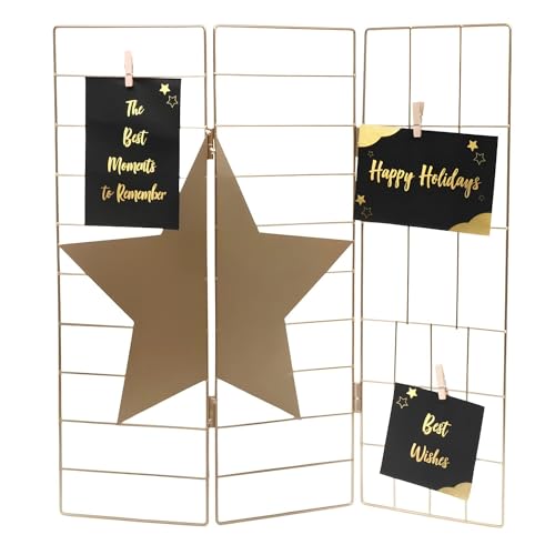 PARENCE - Wand- oder platziertes Raster für Fotodisplay - Stern-Look-Schild mit Fotoclip, Design, Notiz - Eleganter Kartenhalter PARENCE - Wand- oder platziertes Raster für Fotodisplay - Stern-Look-Schild mit Fotoclip, Design, Notiz - Eleganter Kartenhalter von PARENCE