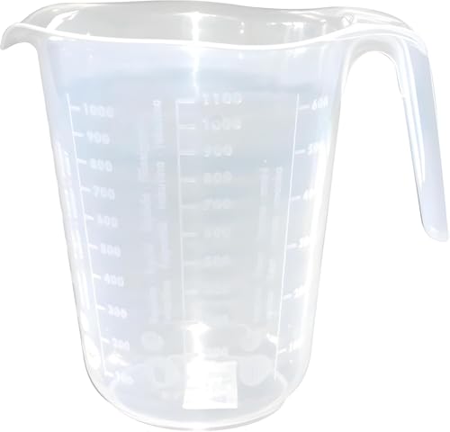 PARENCE.- 1L Kunststoffspender - Präzise Messung, großes Fassungsvermögen 1000ML, ergonomischer Griff - Transparente Graduierungen - Spülmaschinenfest von PARENCE