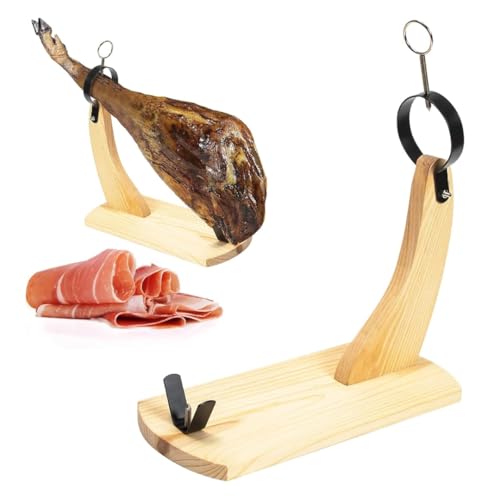 PARENCE.- Extra langer Schinkenhalter aus Holz – Jamonero Halterung 49,5x15,6x25 cm | Hergestellt in Spanien | Für Schinken 5-10 kg | Robust & stabil | Idealer Schinkenständer für dünne Scheiben von PARENCE