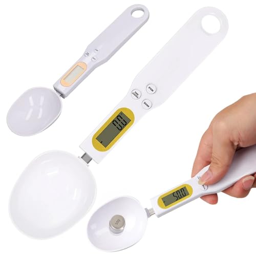 PARENCE.- Genaue elektronische Küchenwaage 0,1 g bis 500 g – Löffel mit LCD-Display – TARA-Funktion – Einheiten g/oz/ml – Abnehmbarer Löffel – Digitale Waage zum Kochen, Backen, Kaffee von PARENCE