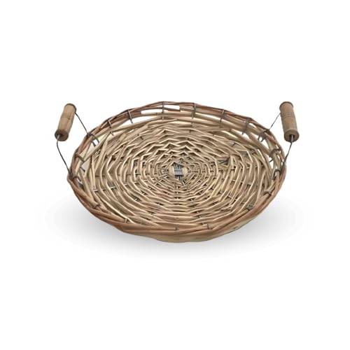 PARENCE.- Runder Korbaufsatz mit Zwei Griffen – Durchmesser 22 cm, Höhe 3 cm – Elegant und praktisch zum Dekorieren und Servieren - Holz PARENCE.- Runder Korbaufsatz mit Zwei Griffen – Durchmesser 22 cm, Höhe 3 cm – Elegant und praktisch zum Dekorieren und Servieren - Holz von PARENCE