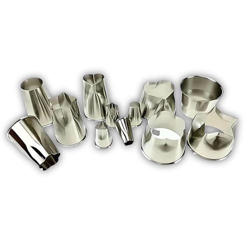 PARENCE.- Set mit 12 Ausstechformen aus Edelstahl - Backformen für Lebensmittel, 3 verschiedene Größen (klein, mittel, groß) - Formen: rund, Blume, Stern, Herz, Gris von PARENCE