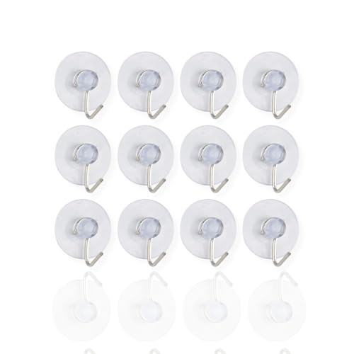PARENCE.- Set mit 12 Saugnapf-Wandhaken (3,5cm Durchmesser) - starke, wiederverwendbare und werkzeuglose Befestigung für Küche, Bad, Auto - Aufbewahrungshaken, 12 Stück von PARENCE