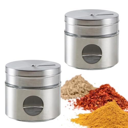 PARENCE.- Set mit 2 Salz- und Pfefferstreuern - Gewürzspender aus Edelstahl - 2 Multifunktionsgläser mit unterschiedlichen Löchern für Salz, Pfeffer, Curry, Schnittlauch - 6 x 5 x 5 cm PARENCE.- Set mit 2 Salz- und Pfefferstreuern - Gewürzspender aus Edelstahl - 2 Multifunktionsgläser mit unterschiedlichen Löchern für Salz, Pfeffer, Curry, Schnittlauch - 6 x 5 x 5 cm von PARENCE