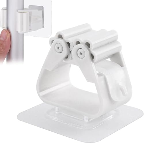 PARENCE.- Set mit 2 Wandbesenaufhängern mit Kleber - Wandbesentüren ohne Bohren - Aufbewahrungszubehör für Ordnung in Ihren Räumen - 2 Stück von PARENCE