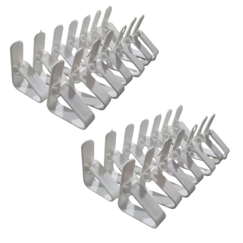 Parence - Set mit 28 Tischdecken-Clips aus Kunststoff - Robuster und vielseitiger Tischdecken-Clip - 4,5 cm, weiß - 28-teilig von PARENCE