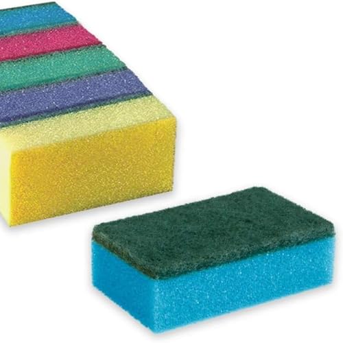 Saugfähiger Spülschwamm mit Scheuerseite – 10er Pack Allzweckschwämme für die Küche – Ideal für Geschirr, Oberflächen und Utensilien – Antibakterielles Design und hohe Langlebigkeit von PARENCE