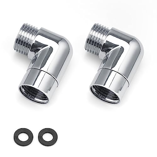 2 Stück Duschschlauch Adapter, PARFCO 90 Grad Verlängerung Duschkopf, 1/2 Zoll Verlängerung mit 2 Unterlegscheiben, Massivem Messing für Wandbrausen Handbrausen Duschfilteranschluss 2 Stück Duschschlauch Adapter, PARFCO 90 Grad Verlängerung Duschkopf, 1/2 Zoll Verlängerung mit 2 Unterlegscheiben, Massivem Messing für Wandbrausen Handbrausen Duschfilteranschluss von PARFCO