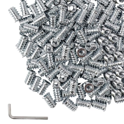 PARFCO 100 Stück Einschraubmutter M5, M5 x 15 mm Einschraubmuffen, Kohlenstoffstahl Gewindeeinsatz, Eindrehmuffe mit Innensechskantschlüssel, für Holzdübel und Möbelmontage PARFCO 100 Stück Einschraubmutter M5, M5 x 15 mm Einschraubmuffen, Kohlenstoffstahl Gewindeeinsatz, Eindrehmuffe mit Innensechskantschlüssel, für Holzdübel und Möbelmontage von PARFCO
