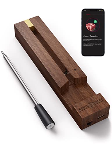 Paris Rhône Smart Fleischthermometer, 80 m, kabellos, lange Reichweite, intelligenter Alarm, IP67 wasserdicht, spülmaschinenfest, für Grill, Küche, Garten, Drehspieß von PARIS RHÔNE