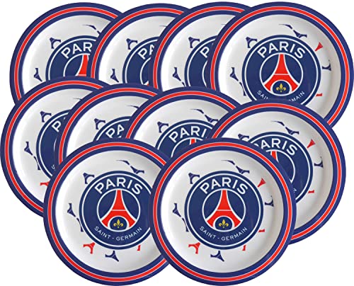 PARIS SAINT-GERMAIN 10 x Teller PSG – Mikrowellenfest – offizielle Kollektion 22 cm von PARIS SAINT-GERMAIN