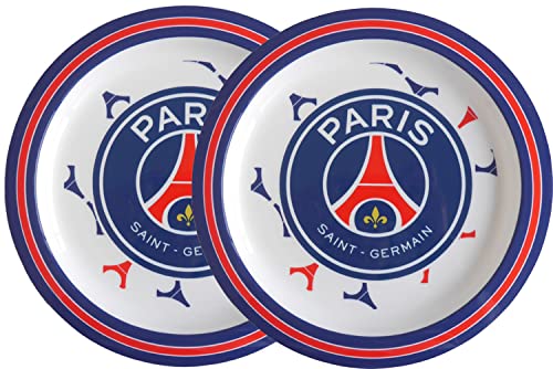 PARIS SAINT-GERMAIN 2 x Teller PSG – Mikrowellenfest – offizielle Kollektion 22 cm von PARIS SAINT-GERMAIN