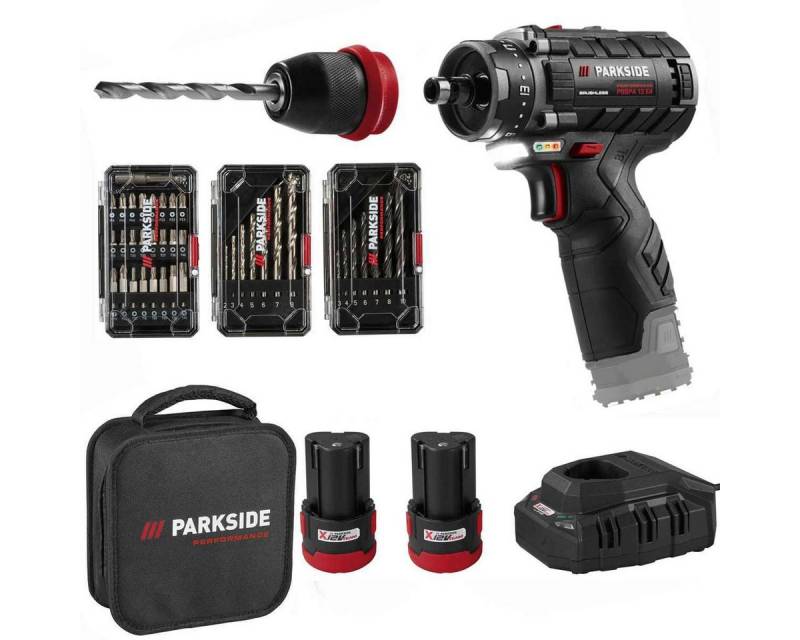 PARKSIDE PERFORMANCE® Akku-Drehschlagschrauber 12 V Akku-Bohrschrauber-Starterset PBSPA 12 mit 2 Akkus und Bohrerset von PARKSIDE PERFORMANCE®