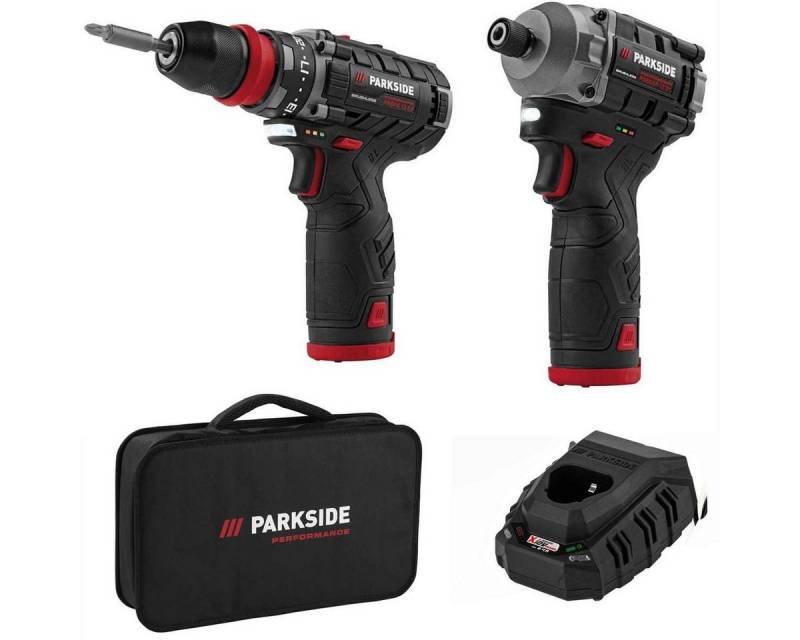PARKSIDE PERFORMANCE® Akku-Drehschlagschrauber 12V Bohrschrauber PBSPA + Schlagschrauber PDSSAP + 2x Akku 2 Ah von PARKSIDE PERFORMANCE®