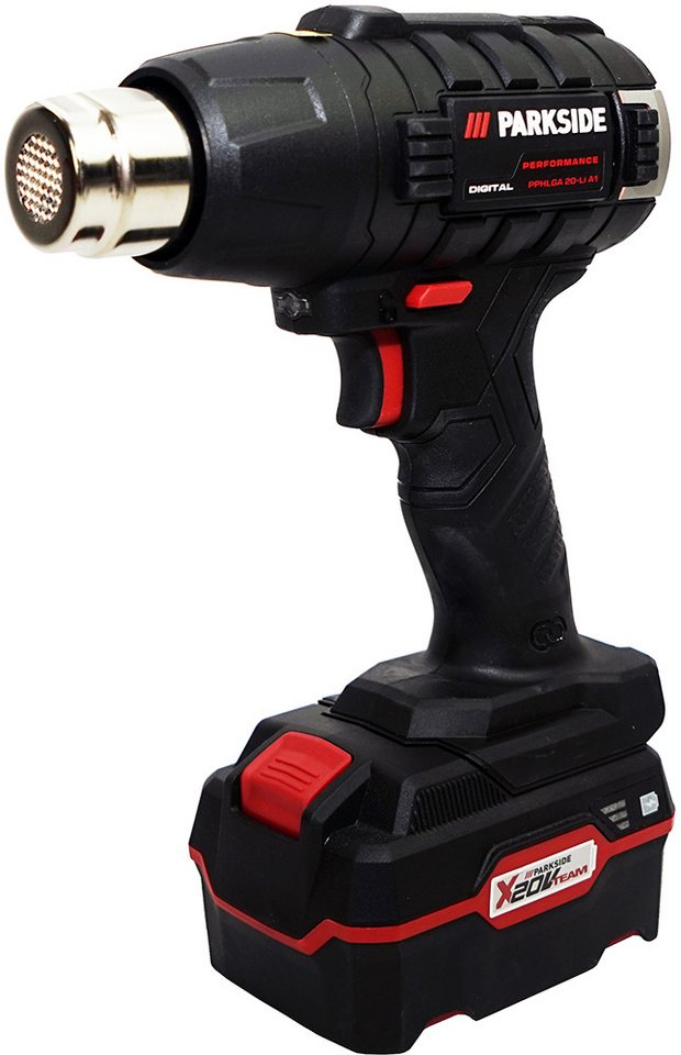 PARKSIDE PERFORMANCE® Akku-Heißluftgebläse 20V Akku Heißluftpistole Heißluftfön PPHLGA 20 (inkl. 4Ah Akku), bis max. 500 °C, Integrierte LED-Arbeitsleuchte von PARKSIDE PERFORMANCE®