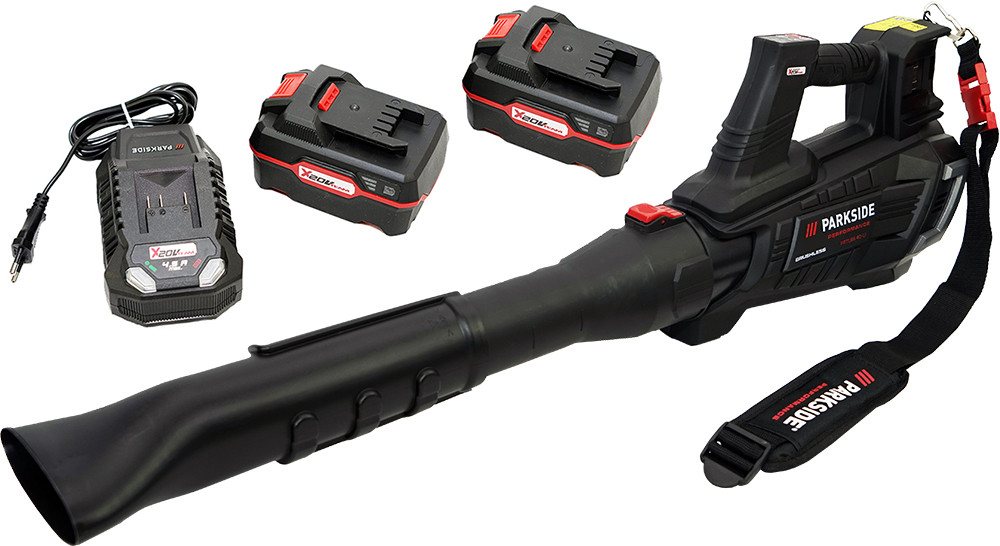 PARKSIDE PERFORMANCE® Akku-Laubbläser 40V Akku Turbinen Laubbläser PPTLBA 40 (inkl. 2x4Ah Akku), 5-stufige Drehzahlregelung mit Turbotaste für maximale Leistung von PARKSIDE PERFORMANCE®