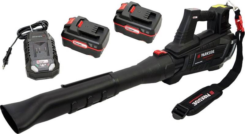 PARKSIDE PERFORMANCE® Akku-Laubbläser 40V Akku Turbinen Laubbläser PPTLBA 40 (inkl. 2x4Ah Akku), 5-stufige Drehzahlregelung mit Turbotaste für maximale Leistung von PARKSIDE PERFORMANCE®