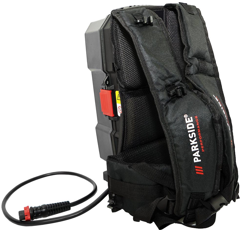 PARKSIDE PERFORMANCE® Werkzeugtasche 20V/40V Akku Rucksack PPRA 20 (ohne Akkus) für 4 Akkus, Mit Steckplätzen für bis zu vier Li-Ion-Akkus (4x 20 V) von PARKSIDE PERFORMANCE®