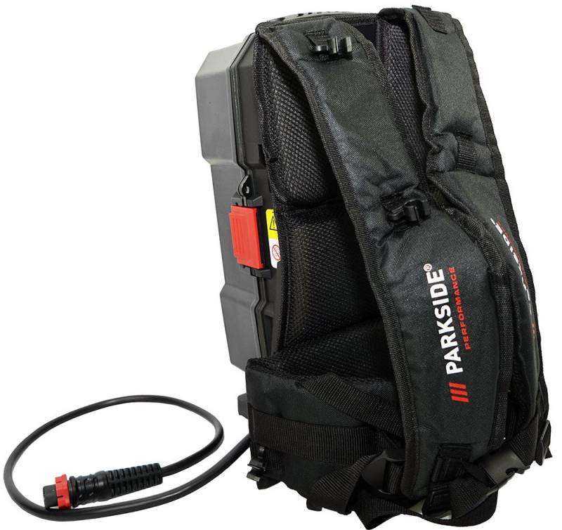 PARKSIDE PERFORMANCE® Werkzeugtasche 20V/40V Akku Rucksack PPRA 20 (ohne Akkus) für 4 Akkus, Mit Steckplätzen für bis zu vier Li-Ion-Akkus (4x 20 V) von PARKSIDE PERFORMANCE®