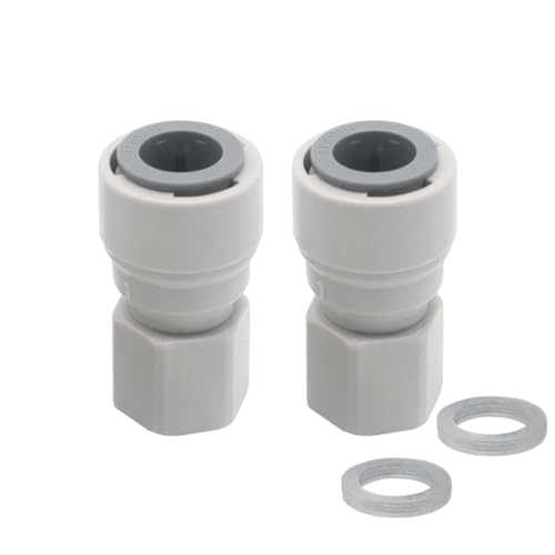 Wasserzulaufleitung Anschluss Schnellanschluss Wasserfilter Fitting Adapter für Umkehrosmose und Wasserfilter, Trinkwasser Wasserhahn, Side-by-Side Kühlschrank (1/4 zoll Innengewinde auf 3/8 Zoll) von PAROAD