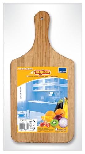 PARODI & PARODI - Küchenbrett mit Griff, Schneidebrett aus Holz, ideal als Pizzaschaufel und Aperitif-Tablett, Küchenzubehör, nützlich als Teigbrett zum Kneten und Schneiden - Küchenutensilien 36 x von PARODI & PARODI