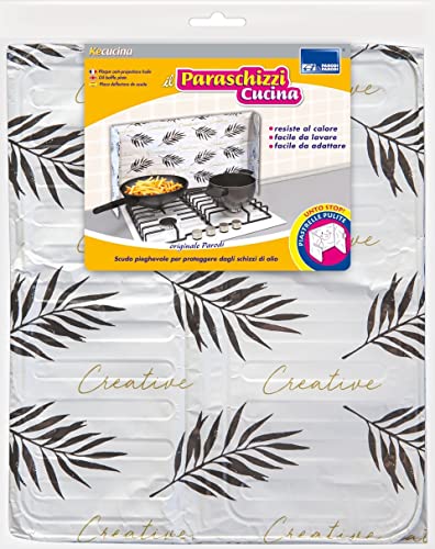PARODI & PARODI Spritzschutz aus Aluminium für Kochfeld 85 x 33 cm, Schutz für Herd und Wand vor hitzebeständigen Küchenspritzern, waschbar, universell anpassbar 85 x 33 cm von PARODI & PARODI