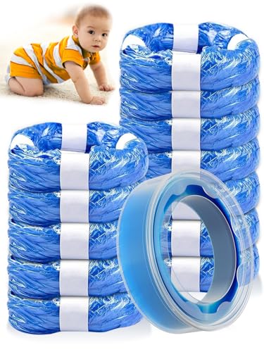 PARPAT 13 Stück Windeleimer Nachfüllkassetten, 4.5M Windeleimer Nachfüllfolie Abdichtung Zähigkeit, Windeleimer Geruchsdicht Kompatibel mit Meisten Windeleimern (13 Beutel & 1 Nachfüllkassette) von PARPAT