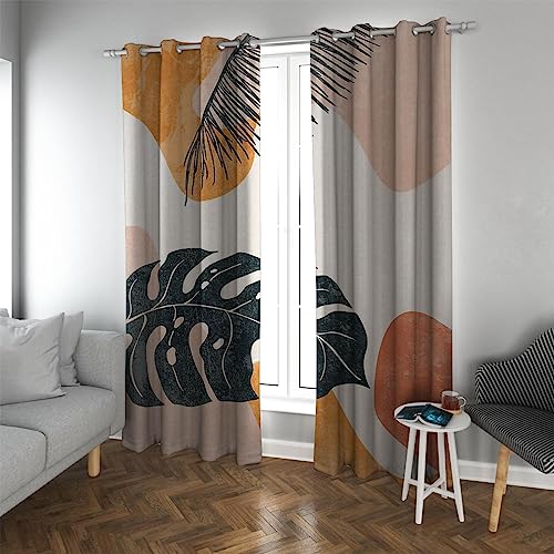 Böhmischer Stil Vorhänge Blatt strukturiert für Wohnzimmer Moderne Vorhänge Fensterbehandlungen Raumverdunkelung für Schlafzimmer Vorhang 2 Paneele 117x229cm von PARREN