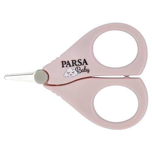 PARSA Baby Nagelschere sicher und präzise mit abgerundeter Spitze in rosa von PARSA Beauty