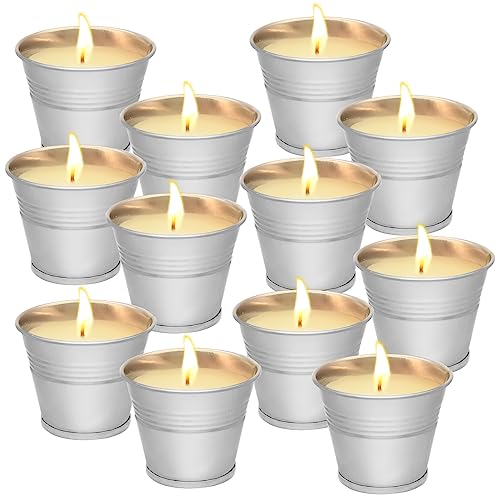 Citronella Kerzen im Freien, 12-Pack Soja Wachs Citronella Duftkerzen, 120-180 Brennzeiten Kerzen für drinnen, draußen, Garten, Camping von PARSUP