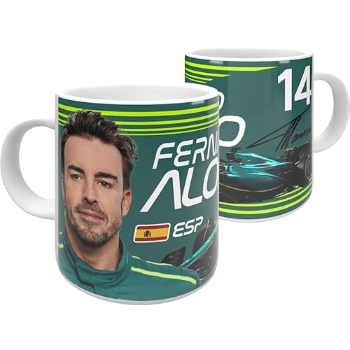 Partisan Fernando Alonso F1 Keramiktasse, 325 ml, Grün/Gelb von Partisan