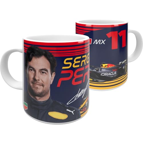 Partisan Sergio Perez F1 Keramiktasse, 325 ml, Blau/Rot/Gelb von Partisan