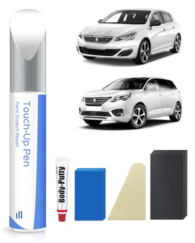 KWE Blanc Nacre/Pearl White Ausbesserungsfarbe Kit für Peugeot Exakte Übereinstimmung – Ausbesserung von Kratzern und Abplatzungen von PARTS4EV