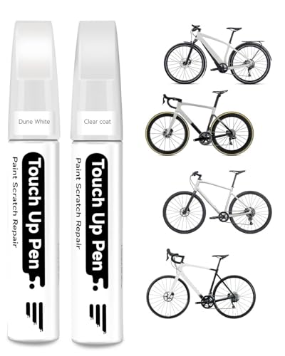 PARTS4EV Dune White-Gloss Fahrradlack – Ausbesserungslack mit Klarlack für Specialized – Lackstift für Metall und Kunststoff – Hochdeckender Reparaturlack von PARTS4EV
