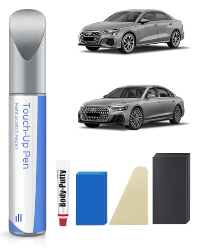 PARTS4EV LX7W Eis Silber Metallic Ausbesserungsfarbe Kit – Exakte Übereinstimmung für Audi – Ausbesserung von Kratzern und Abplatzungen von PARTS4EV