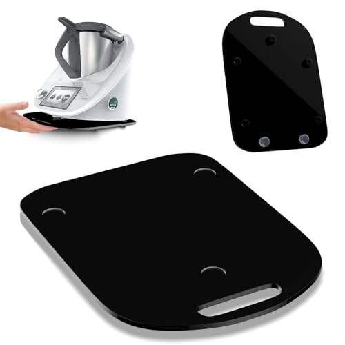 Gleitbrett Acryl für Thermomix TM6/TM5, Schnelles Bewegen Rollbrett für Thermomix Vorwerk Küchenmaschine - Glänzend Schwarz von PARTSEE