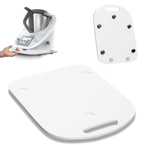 Gleitbrett Acryl für Thermomix TM6/TM5, Schnelles Bewegen Rollbrett für Thermomix Vorwerk Küchenmaschine - Glänzend Weiß von PARTSEE