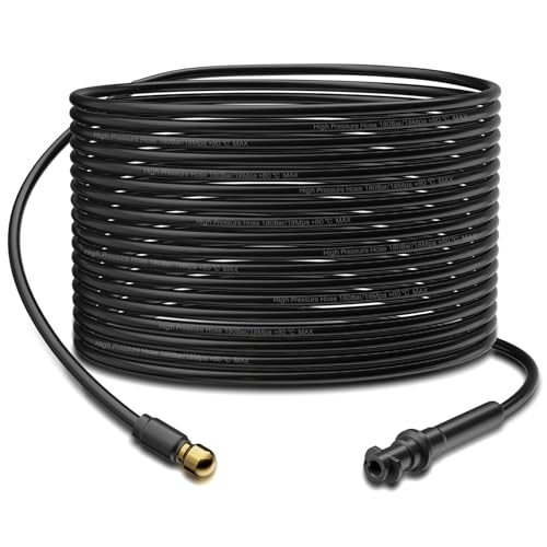 PARTSEE 16m Rohrreinigungsschlauch Set für Kärcher K2 K3 K4 K5 K6 | 180 Bar, 60°C | 4-Loch-Düse | Kein Adapter nötig | Kanalreinigungsgerät von PARTSEE