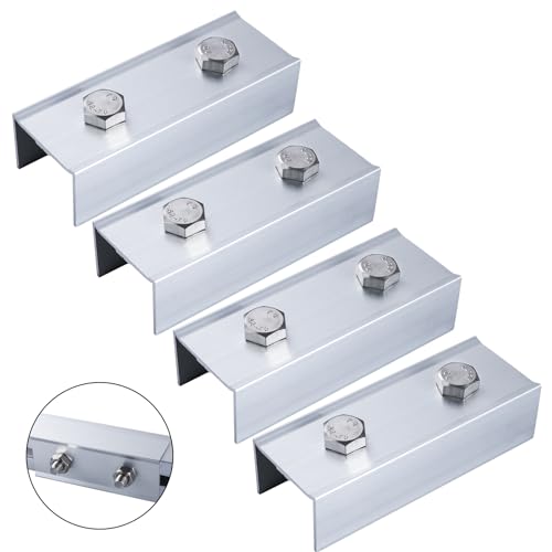 PARTSEE Halterung Solarpanel Aluprofil Verbinder, 4 Stück 120 X 41 X 30 mm U Profil Aluminium, Schienenverbinder für 40 X 40 mm Montageschiene Zubehör von PARTSEE