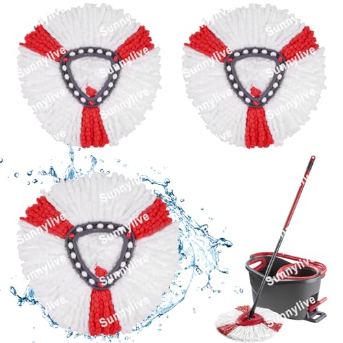 PARTSEE Mikrofaser Wischmopp Ersatzbezug für Vileda Turbo 2in1 Mop + für Vileda EasyWring&Clean, Bodenwischer-Ersatzbezug für Besonders Saubere Wischergebnisse (3pcs) von PARTSEE