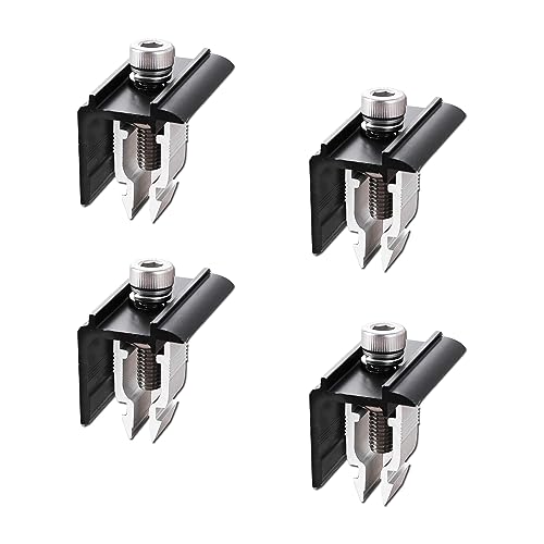 PARTSEE Solarmodul Halterung Endklemme vom Typ Bremssattel, Befestigung Solarmodul L-Klammern Verstellbare Solarpanel Halterung Randklemme Schwarz für gerahmte Modulhöhe 30mm-45mm (4pcs) von PARTSEE