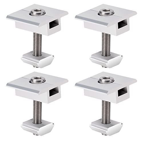 PARTSEE Solarmodul Halterung Mittelklemmen 35mm, 4 Stück Verstellbare Aluminiumlegierung T-förmige Modulklemmen Solar, PV Modul Befestigung Flachdach Balkon Blechdach für Gerahmte Panels 35-40mm von PARTSEE