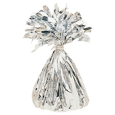 KAS991365-18 Ballongewicht Folie mit Fransen, Silber, 170g von PARTY DISCOUNT
