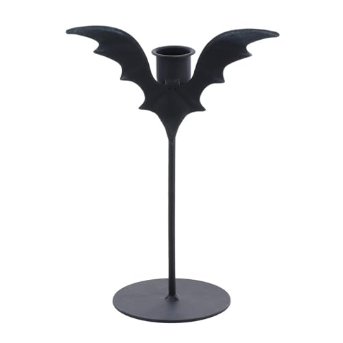 NEU Fledermaus Kerzenständer aus schwarzem Metall, Größe ca. 14 cm x 8,5 cm x 19,5 cm von PARTY DISCOUNT