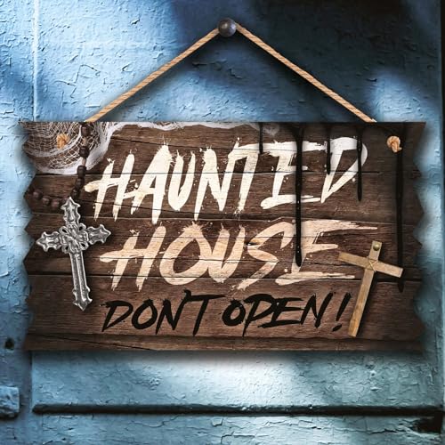 NEU Halloween-Deko Holz-Schild Haunted House, ca. 35x20cm von PARTY DISCOUNT