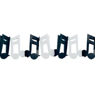 PARTY DISCOUNT ® Girlande Musiknoten, ca. 300 cm, schwarz-Weiss von PARTY DISCOUNT