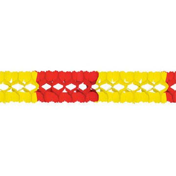 PARTY DISCOUNT Girlande Spanien, 16cm x 16cm, 4 m lang, rot/gelb von PARTY DISCOUNT